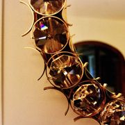 Vintage circular mirror in gold brass by christoph palma austria 1960