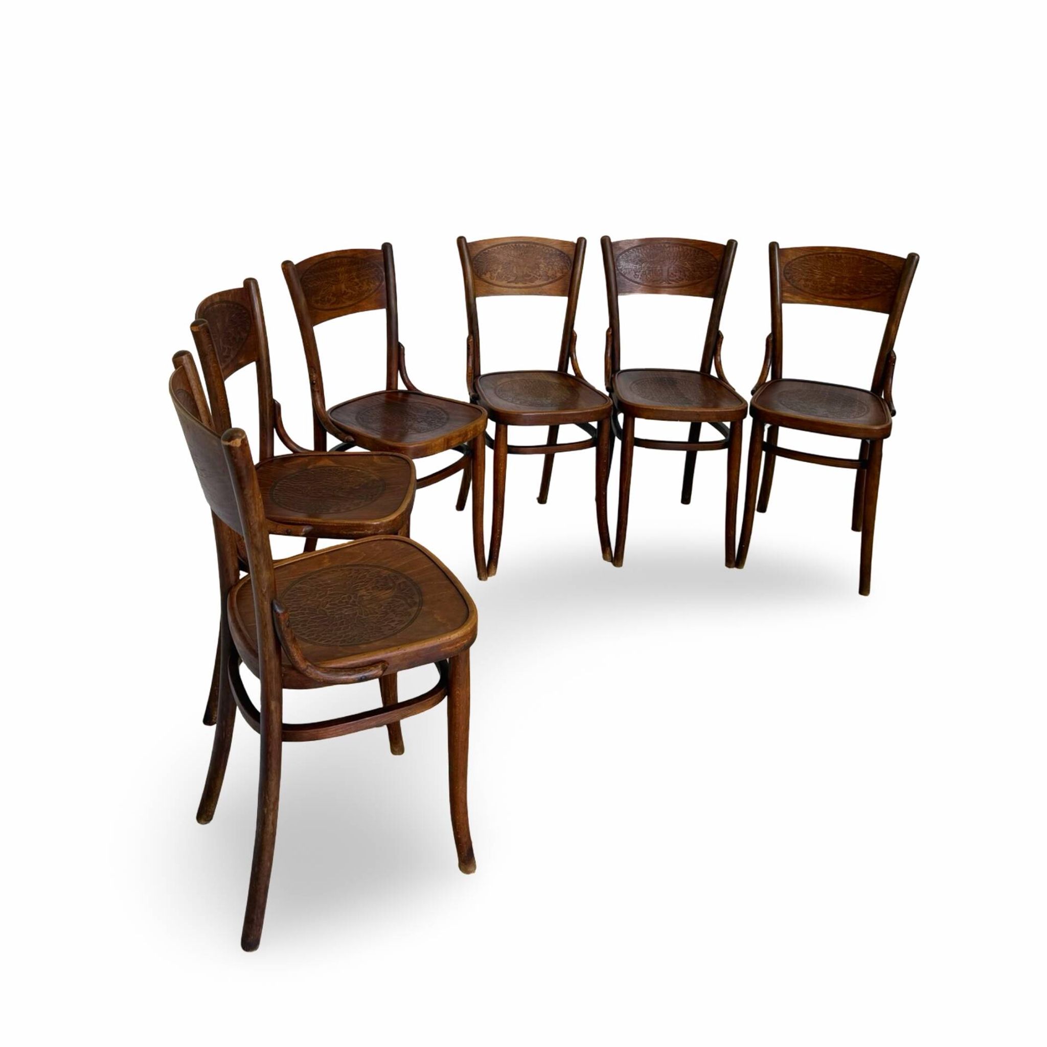 Set of six Authentic antique bentwood chairs, Antonio Volpe