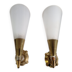 Appliques laiton et plexiglas - lunel