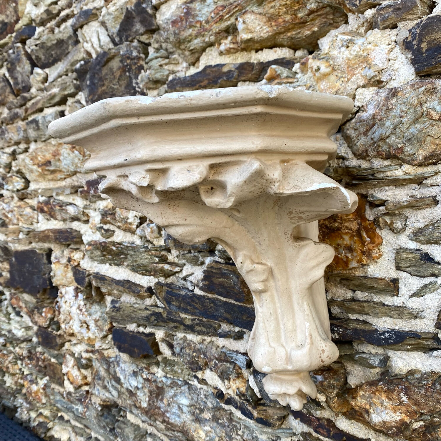 Old plaster wall console
