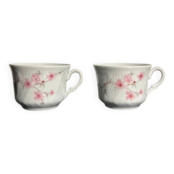Tasses à thé décor floral