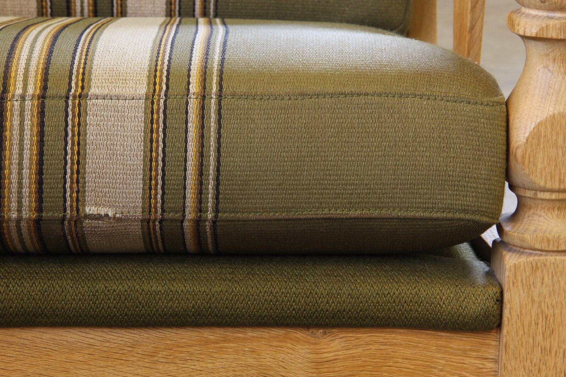 Vintage Danish light oak low back lounge chairs, 1960s, set of 2