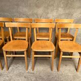 13 vintage wooden bistro chairs 1950 1960