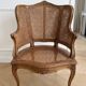 Pair of Louis XV armchairs in wood and caning