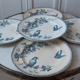 Set of 5 flat plates Iron Earth Longwy model ""