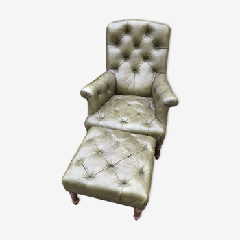 Chesterfield style leather armchair