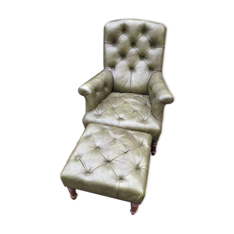 Chesterfield style leather armchair