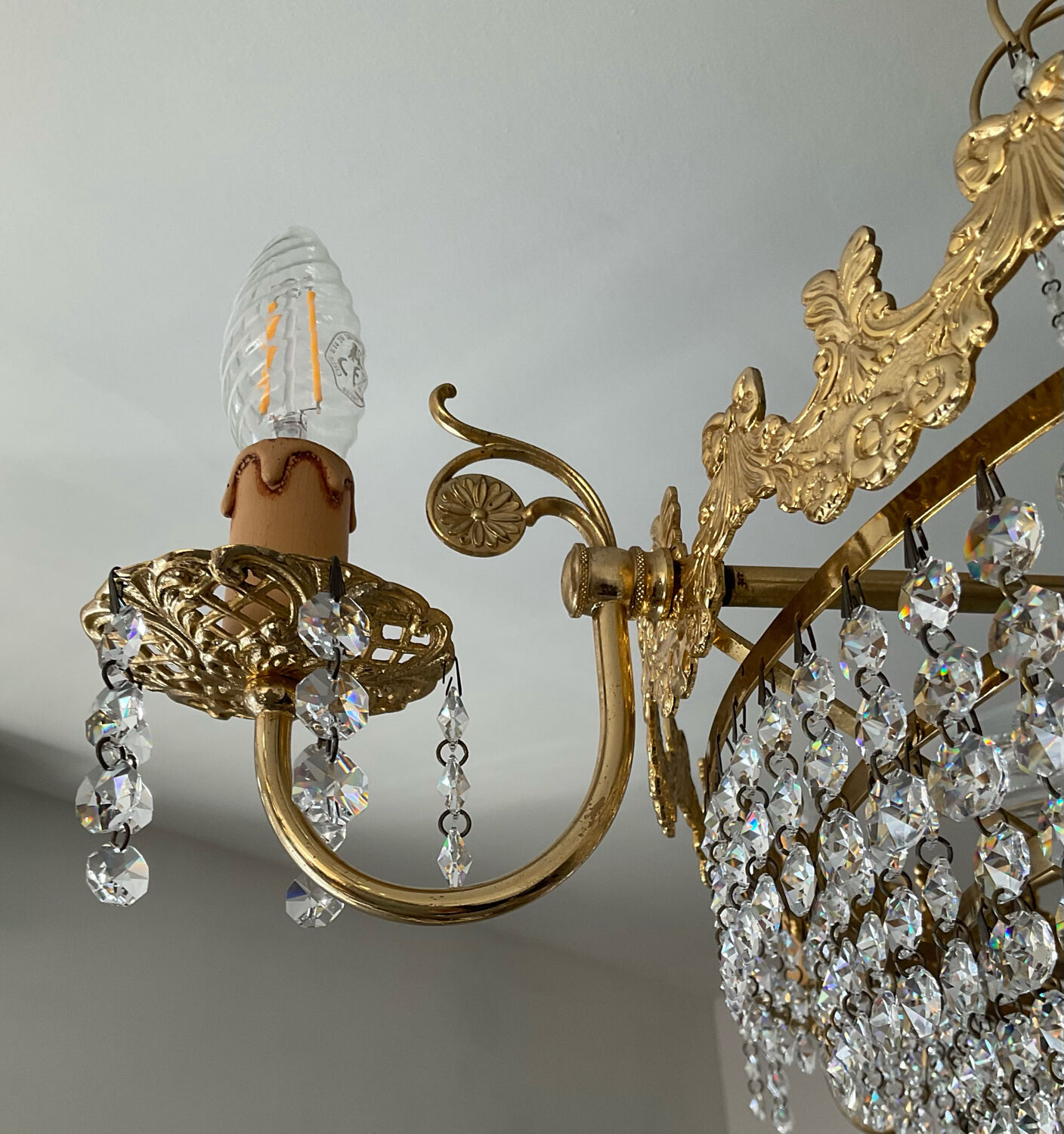 Waterfall chandelier with crystal tassels