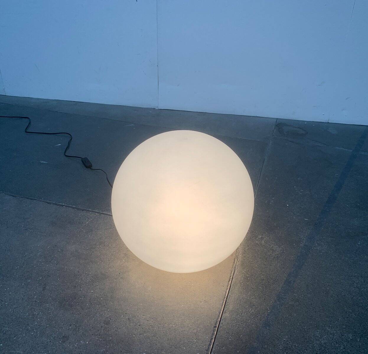 Vintage floor lamp in the shape of a globe from the French space age by SCE, France.