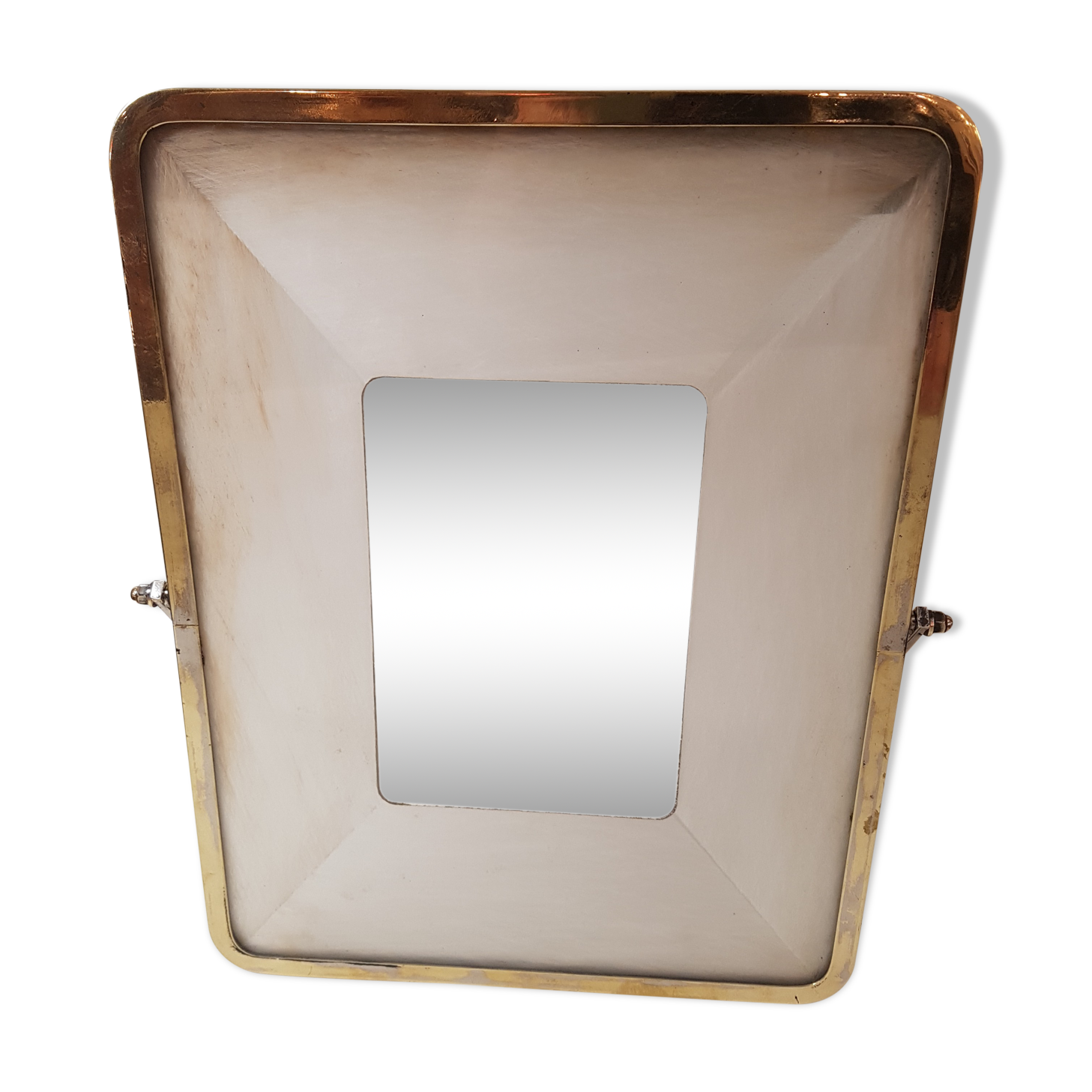Bright mirror, frame gold and chrome, brass 30 years - 30x36cm