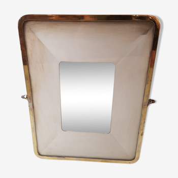 Bright mirror, frame gold and chrome, brass 30 years - 30x36cm