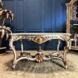 Mid-period table Napoleon III in painted and gilded wood