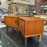 Pair of Scandinavian teak bedside tables