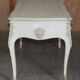 Antique Louis XV style flat desk painted with stool.