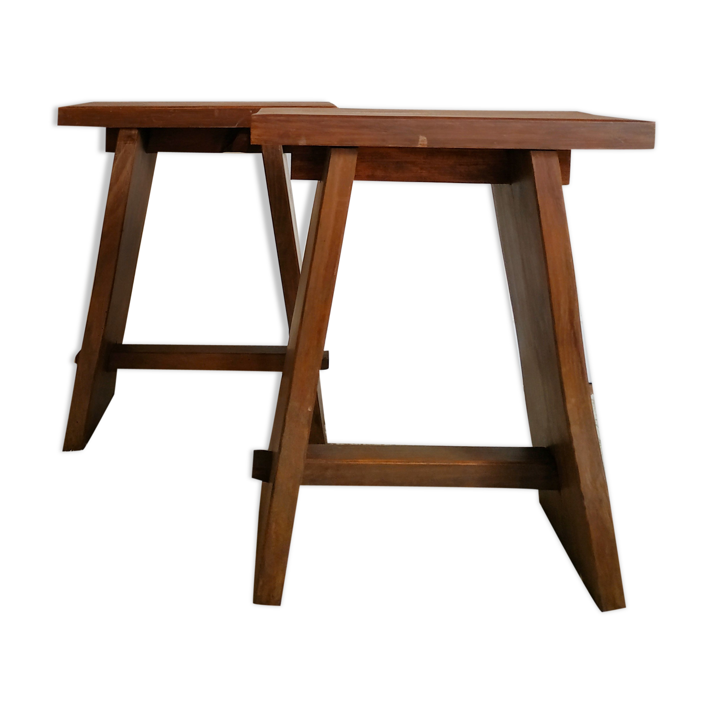 Pair of old wooden stools