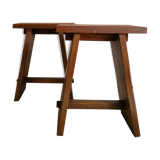 Pair of old wooden stools