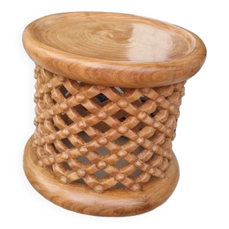 Tabouret Africain Bamiléké Brun Naturel