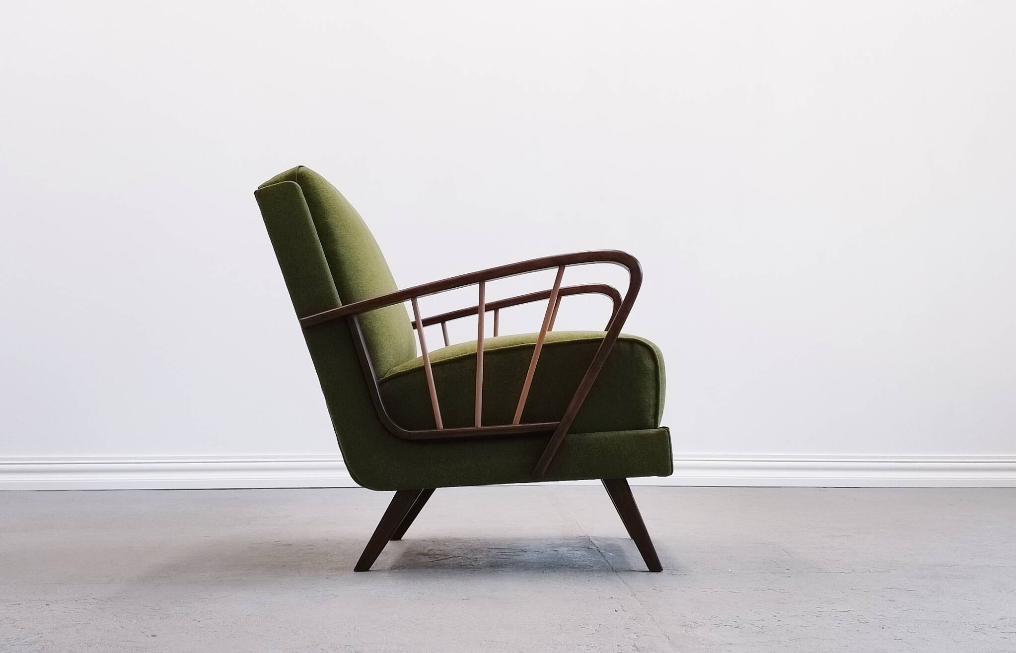 Vintage Lounger Chair in Grass Green, 1950s