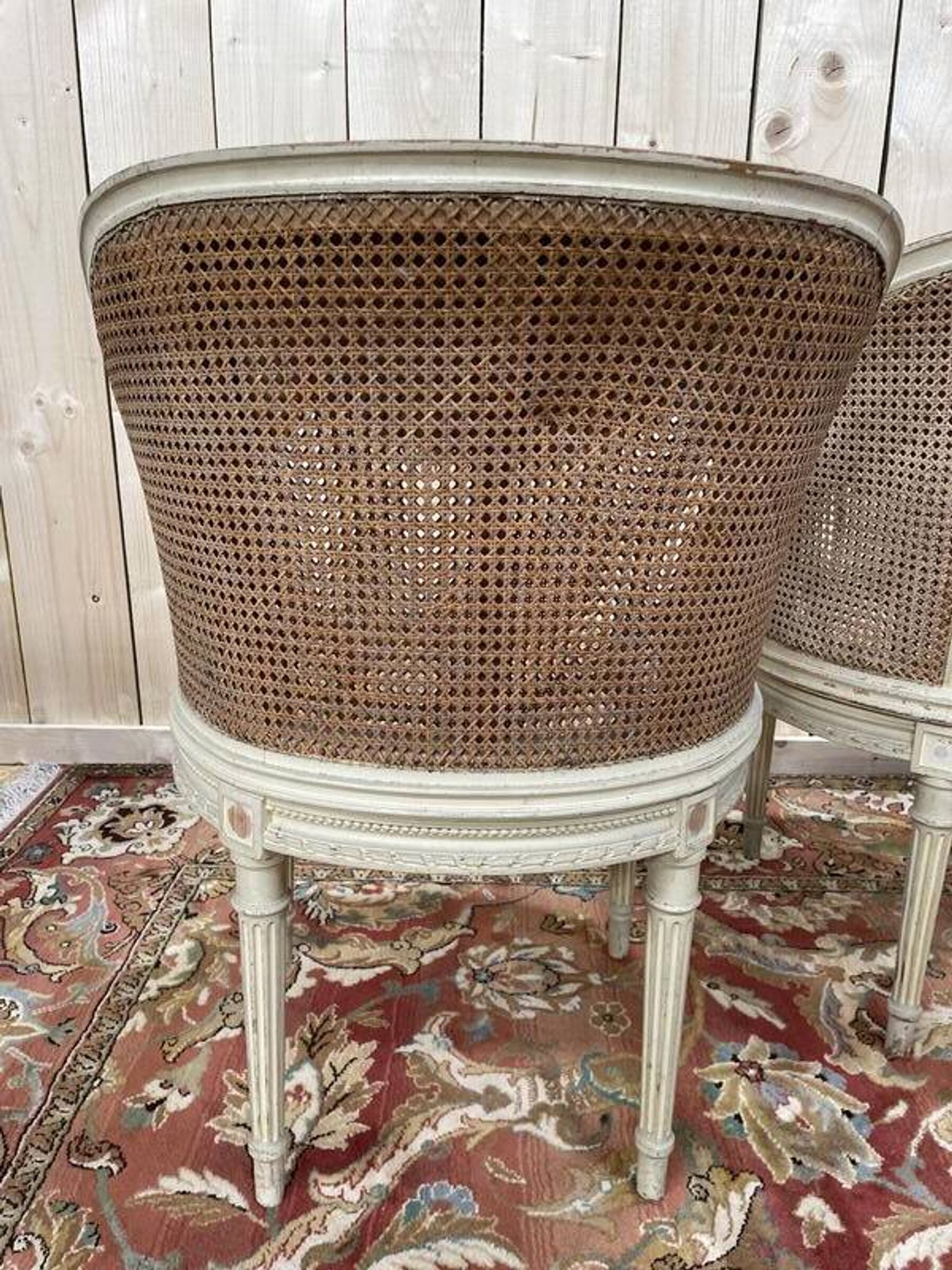 Salon de style Louis XVI en cannage 1900