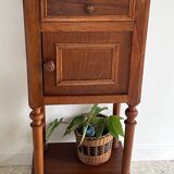 Antique bedside table in wood and marble