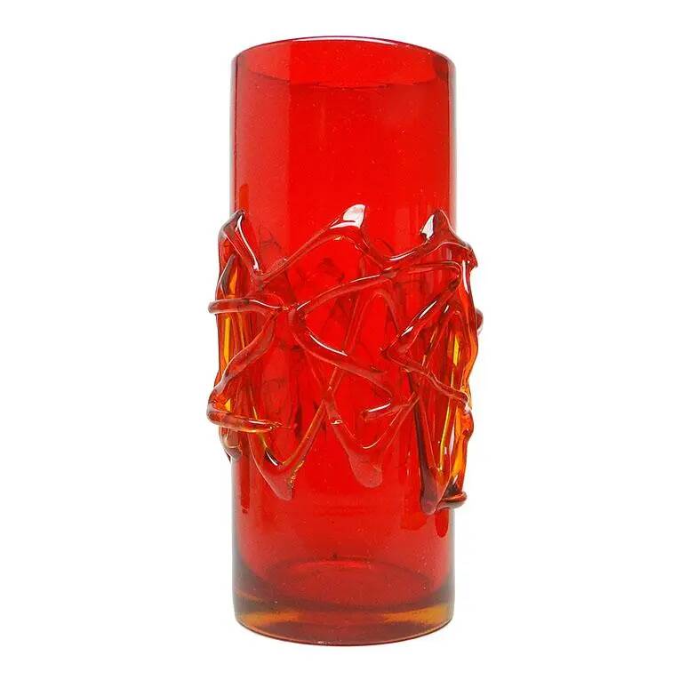 Vase, modernism, glass, designed by J. Słuczan-Orkusz, Poland, 1970s