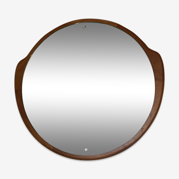 Miroir scandinave en teck - 52 x 50 cm