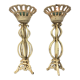Pair of candlesticks patinated cast iron renaissance design