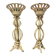 Pair of candlesticks patinated cast iron renaissance design