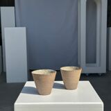 Lot de 2 tasses / mug en céramique indonésienne (mat brun)