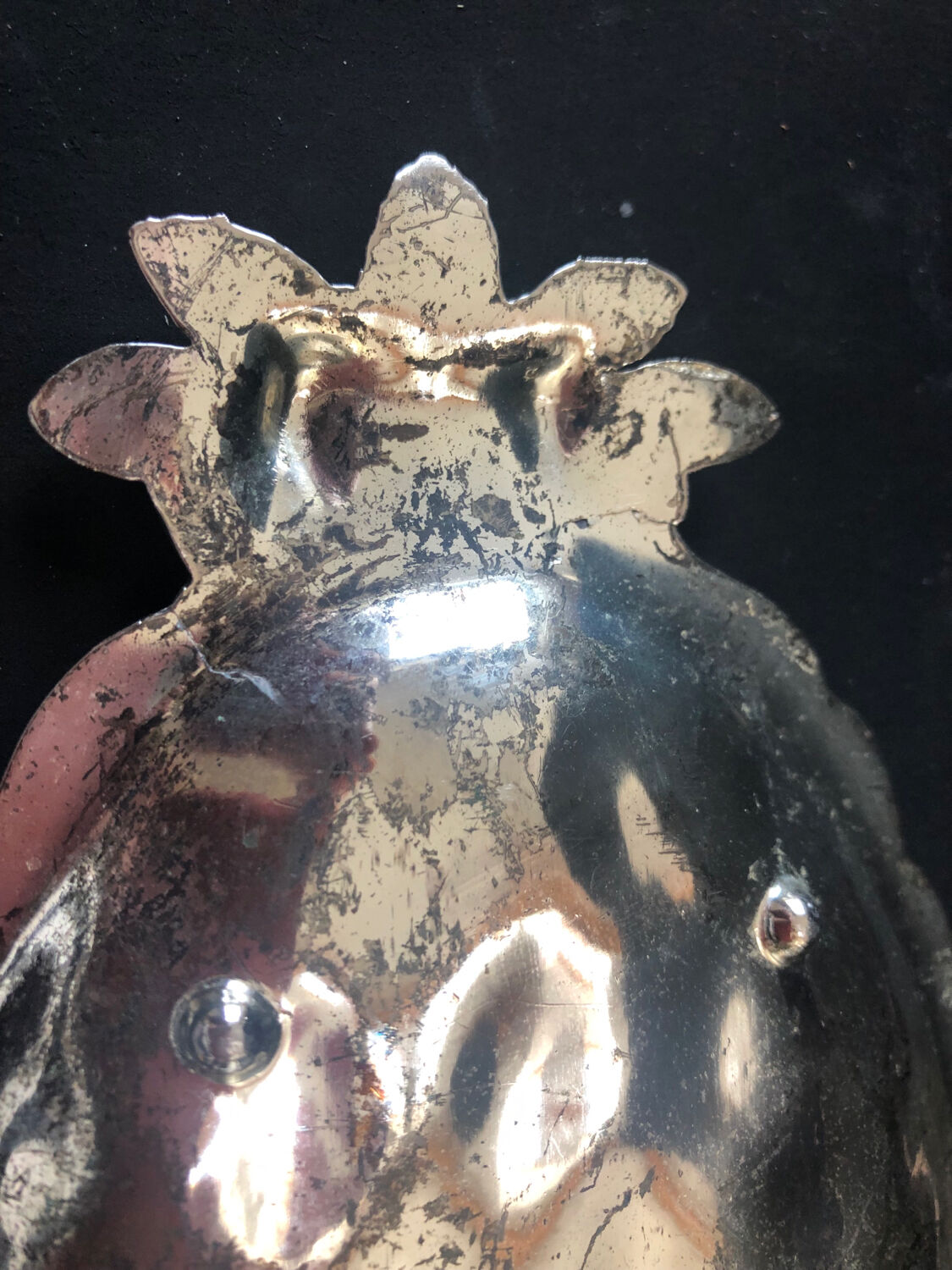 Empty pocket pineapple silver metal '70