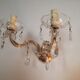 Two sconces 2 glass lights and crystal stamps