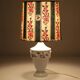 Small recycled vintage lamp — porcelain base, floral shade