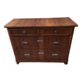 Old wooden chest of drawers plus veneer