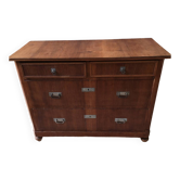 Antique chest of drawers in wood and veneer