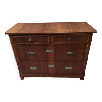 Old wooden chest of drawers plus veneer