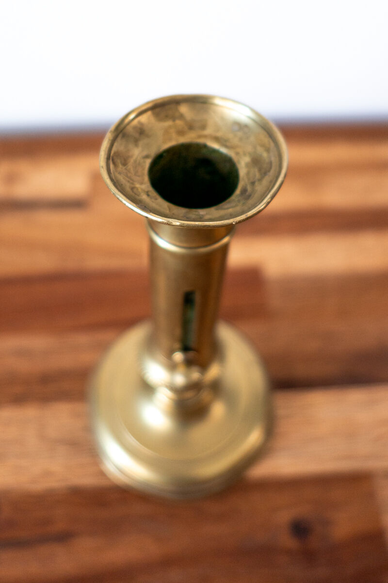 Brass push candle holder