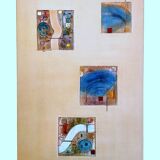 3 Paintings M ELHAIK (Martine, 1962) Mixed media abstract composition canvases