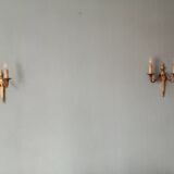 The pair of bronze wall lamps empire style 2 fires