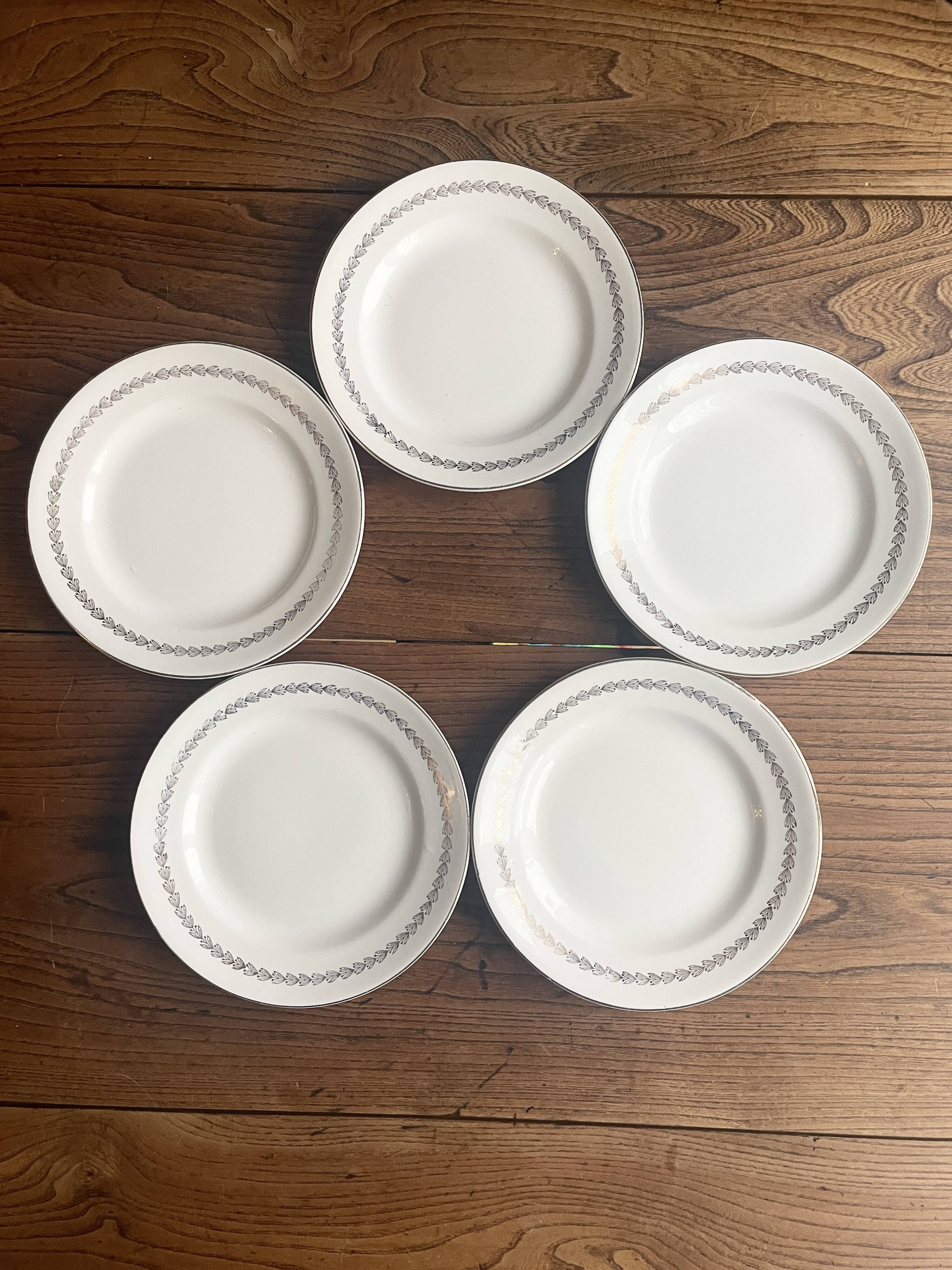 Sarreguemines Dubarry earthenware dessert plates