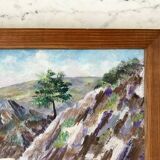 Oil painting on wood Janon valley landscape signed 1957