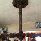 Gothic neo-gothic gargoyle chandelier 19th in carved wood lampshades day lanterns