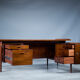 Executive Desk with Sideboard in Rosewood by Arne Vodder for Sibast Møbelfabrik, Denmark, 1950s