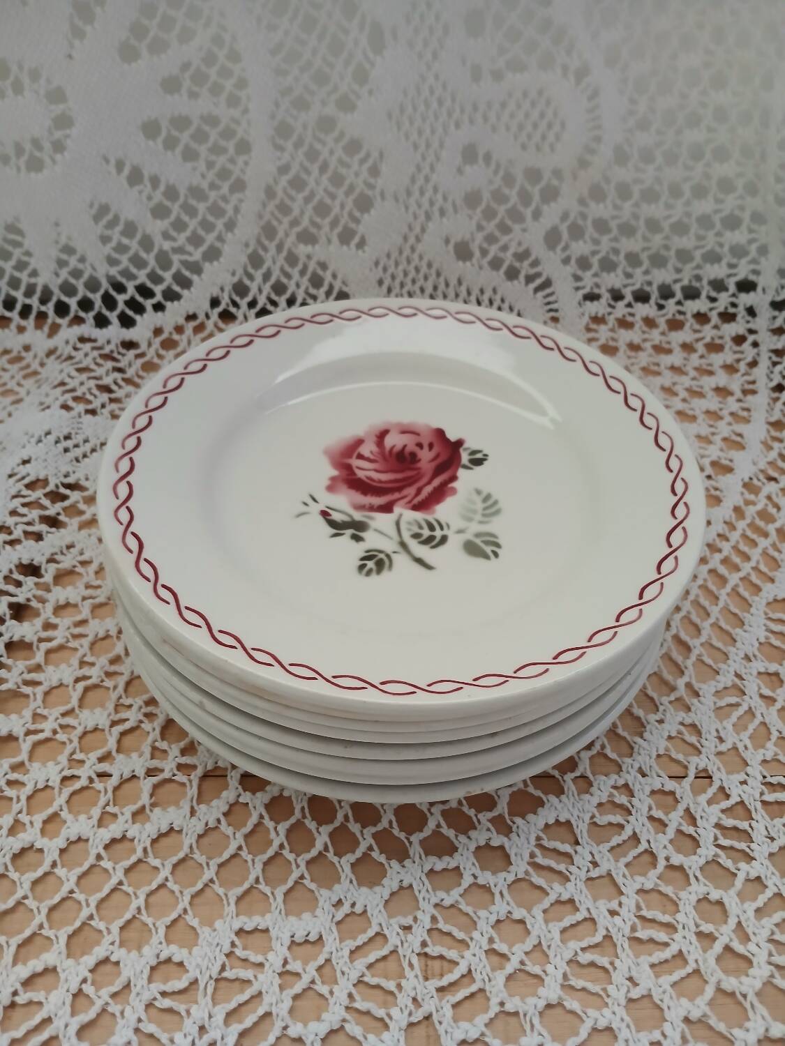 8 old Badonviller dessert plates