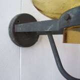 Scandinavian outdoor wall light in copper and amber glass