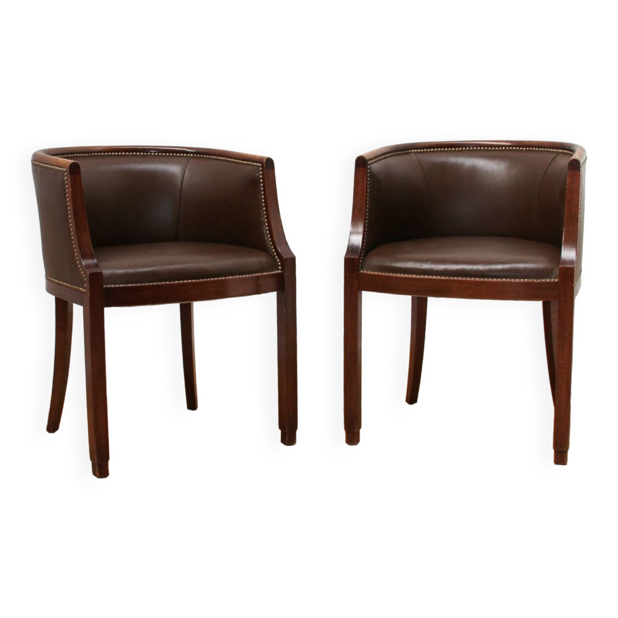 Pair of vintage barrel chairs
