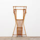 French Bamboo wall coat rack with large mirror, 1960