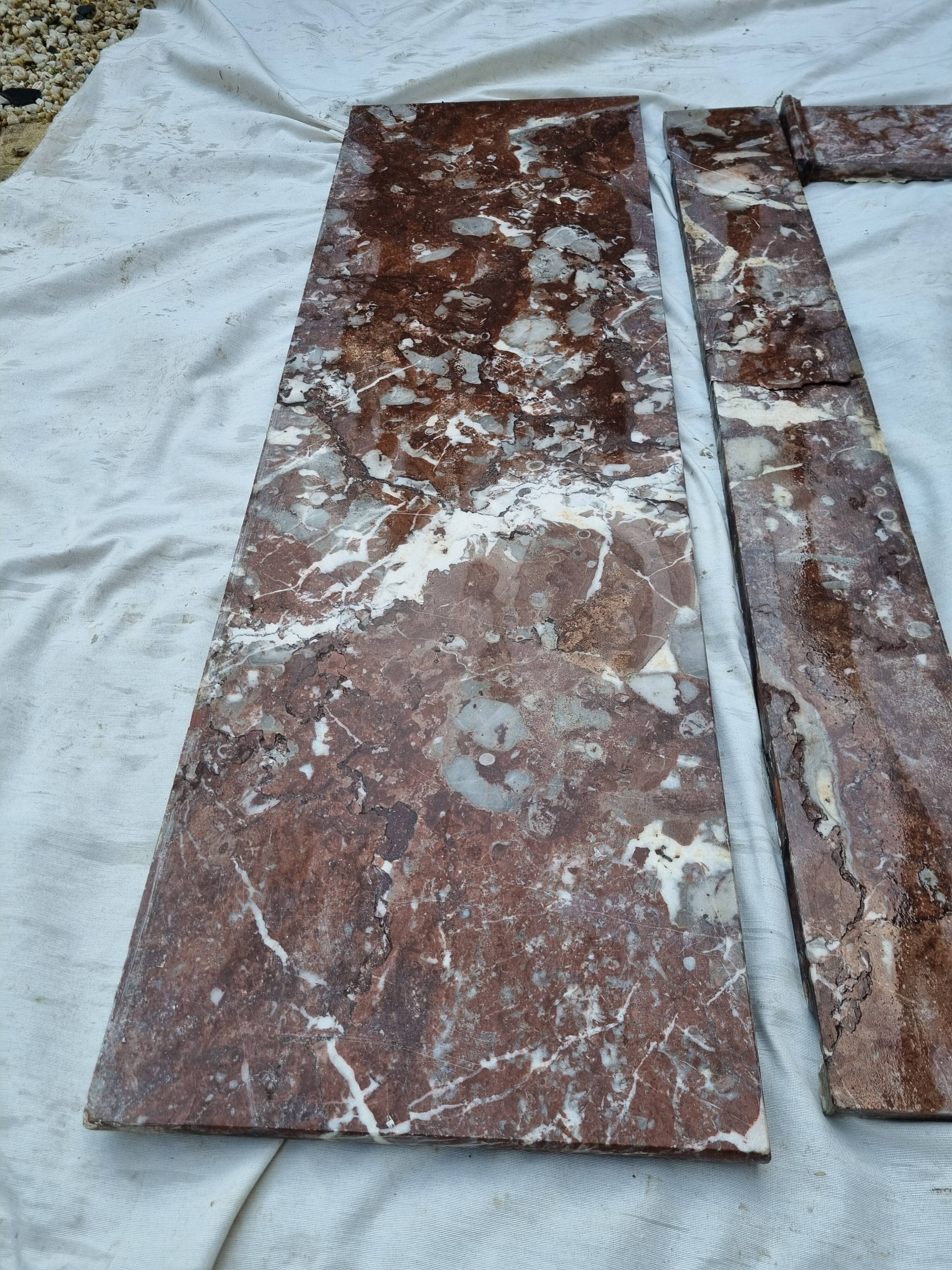 19th century red marble fireplace