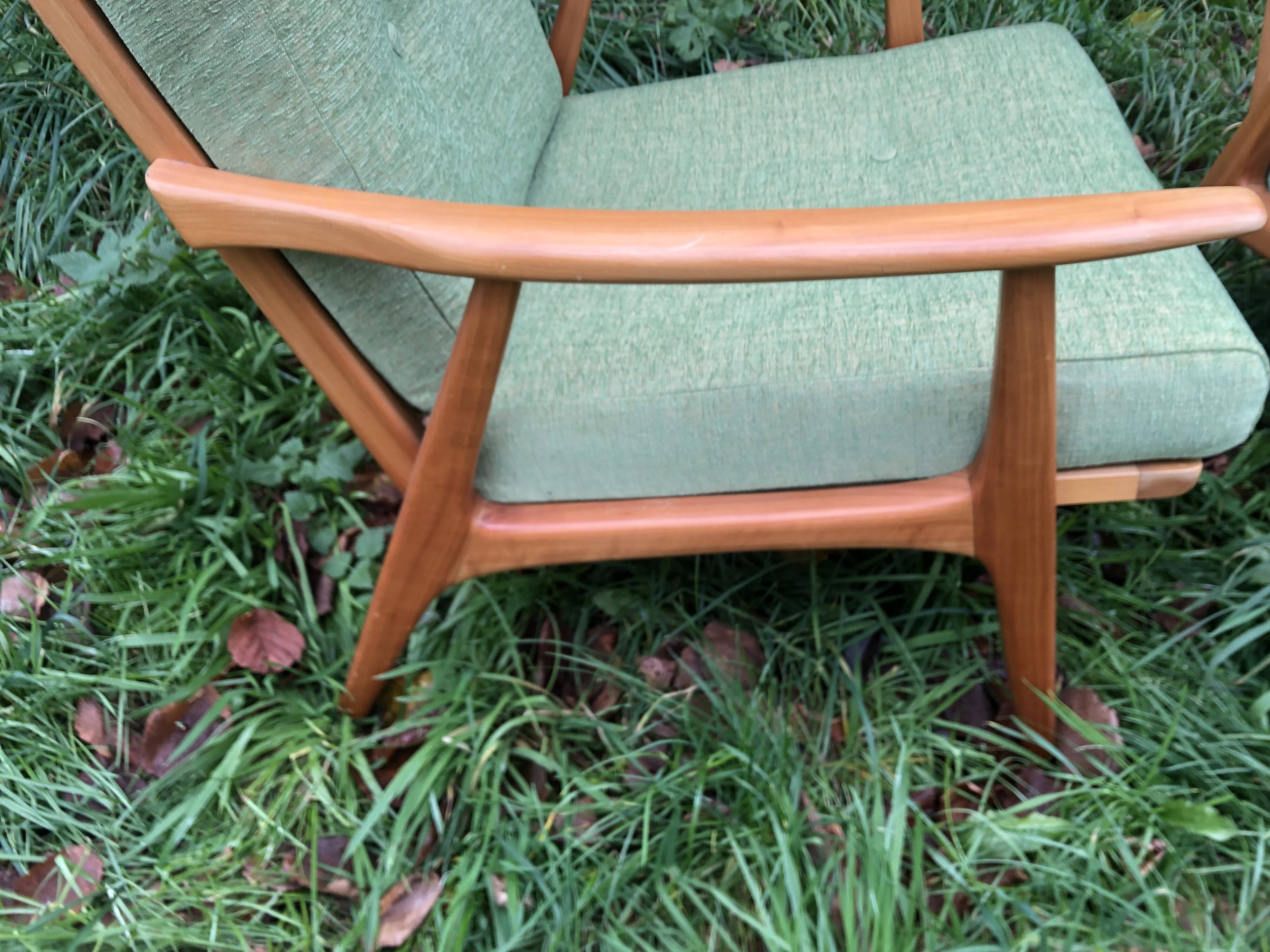 Fauteuils scandinaves bois blond vintage Années 60