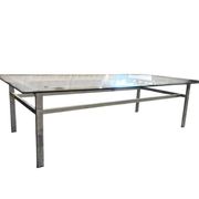 XL vintage coffee table in glass and chrome