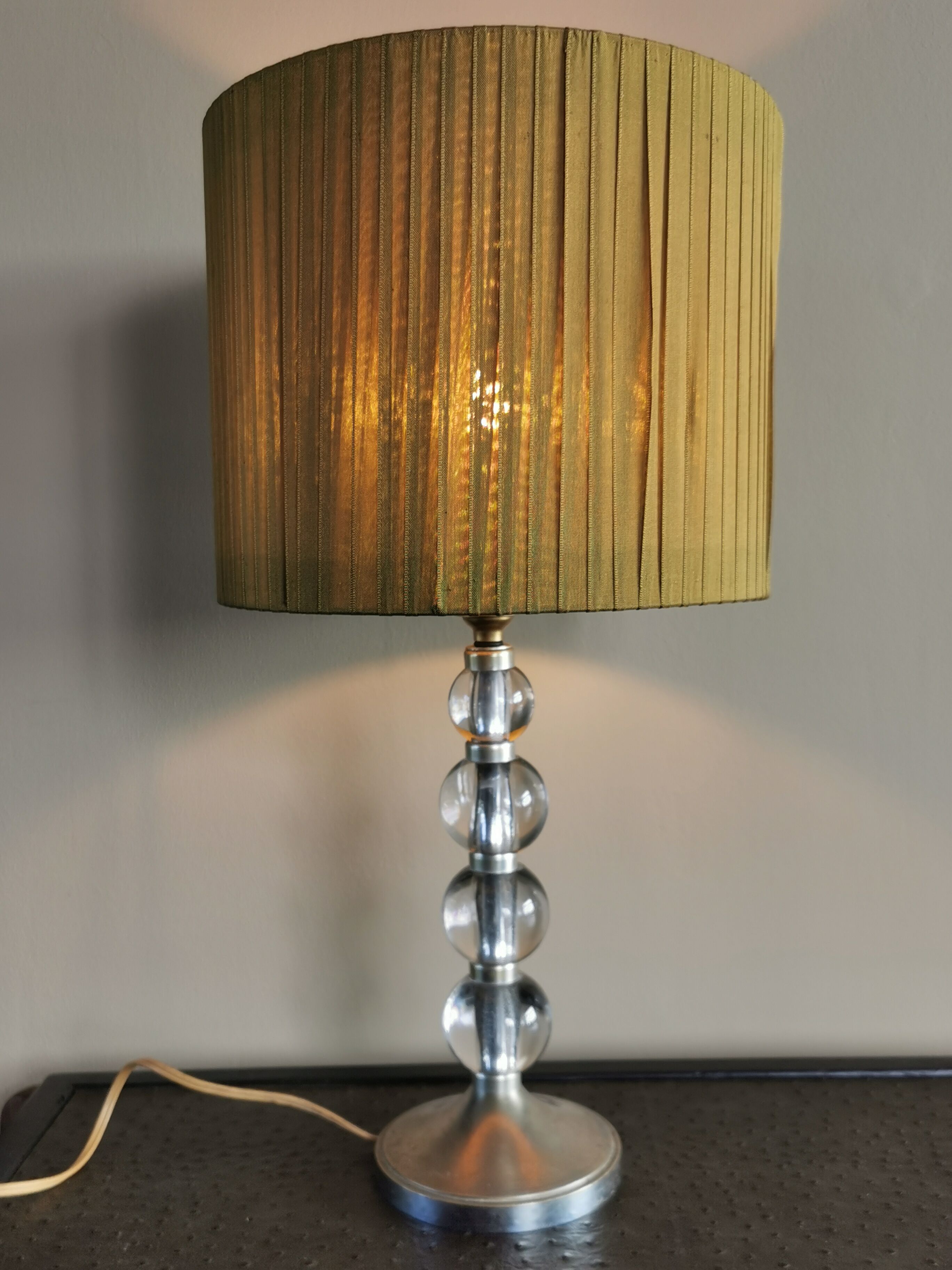 Ancient art deco metal and glass lamp foot